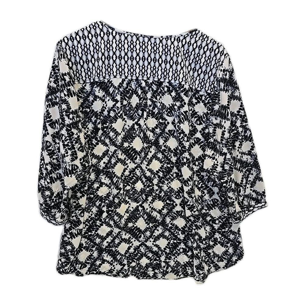 Lot 3 NYDJ Plus Size 1X Pintuck Peasant Blouse Tops Mixed Prints 3/4 Sleeve Boho - Picture 4 of 14